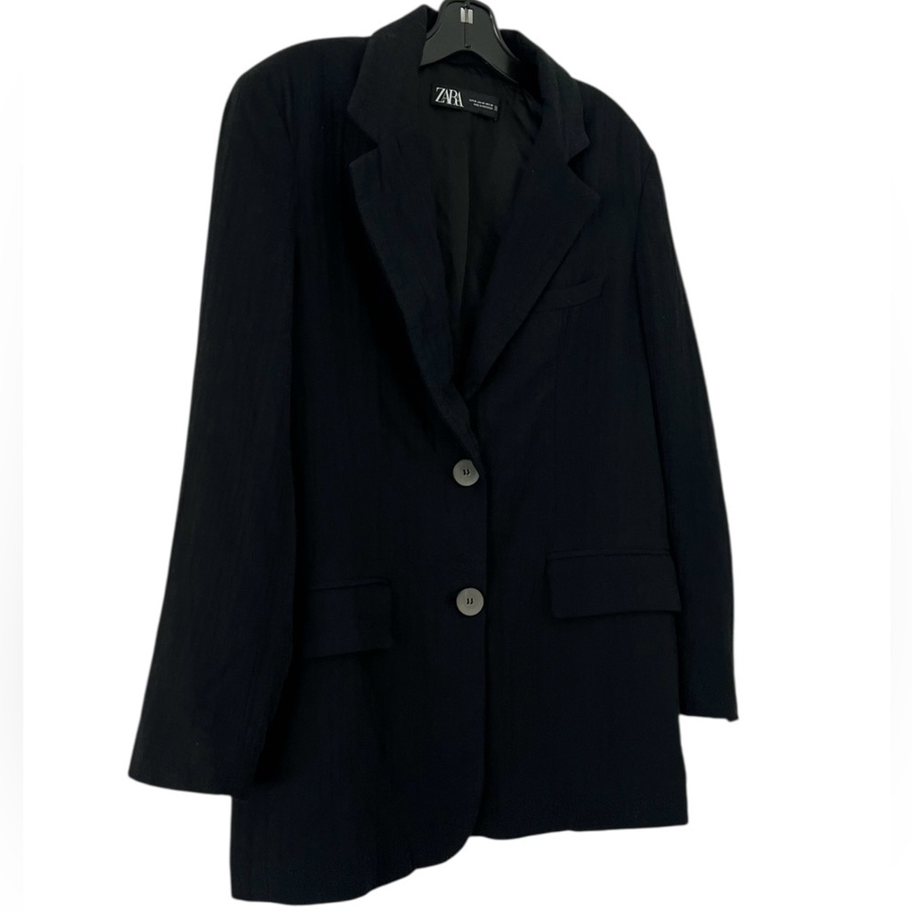 ZARA Blazer Relaxed Fit Lightweight In Black Size XS - Picture 10 of 16